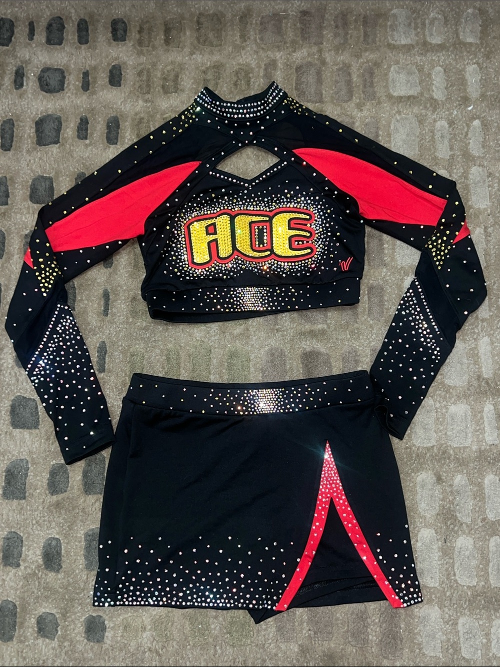 Ace Company comp cheer outfit.  By Varsity Spirit.  2 pieces, sold together
